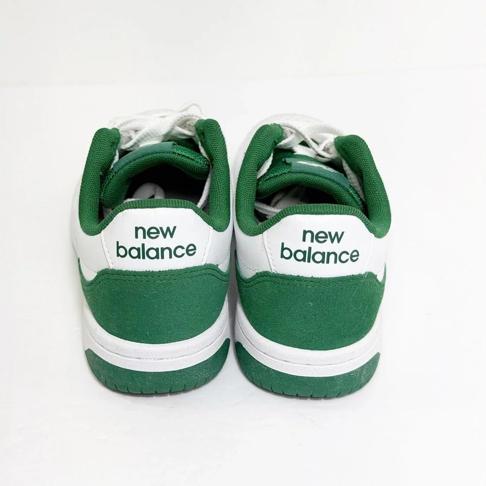 New Balance 80 Court Sneakers Boys 4.5 White Green GSB80GRN Low Top